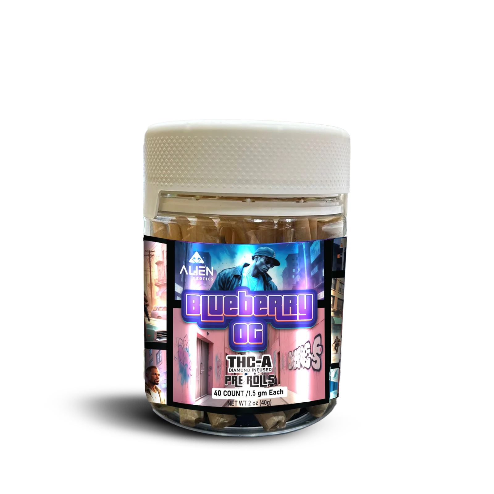 THC-A Diamond Infused 1.5 Gram Pre-Roll Jars - Image 3